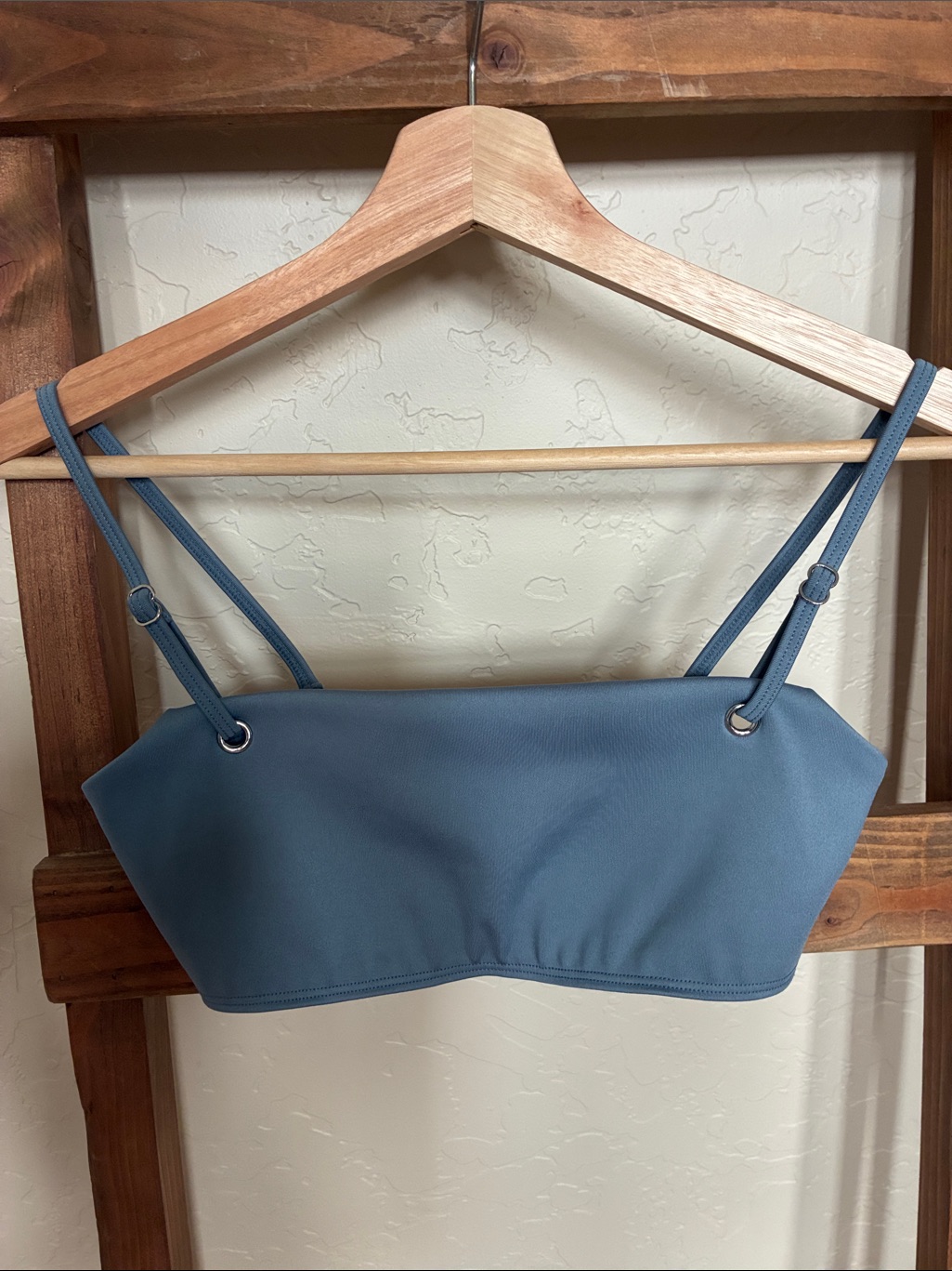 Alo Yoga Slate Blue Bandeau Bralette With Thin Adjustable Straps